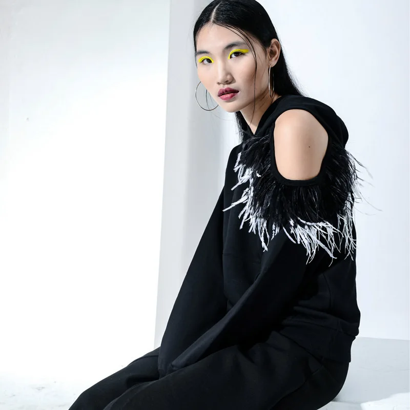 2018 женские кофта топ с открытыми плечами весенние блузки Панк пуловер Boho Дамы