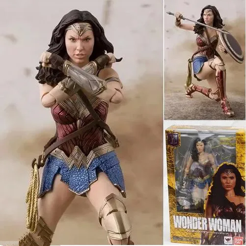 Новинка 15 см Лига Справедливости Figuarts Wonder Woman ПВХ экшн фигурка Коллекционная