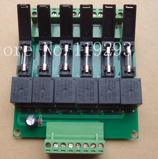 [SA] 12 вольт шестисторонних модуль управления реле с предохранителем мощность