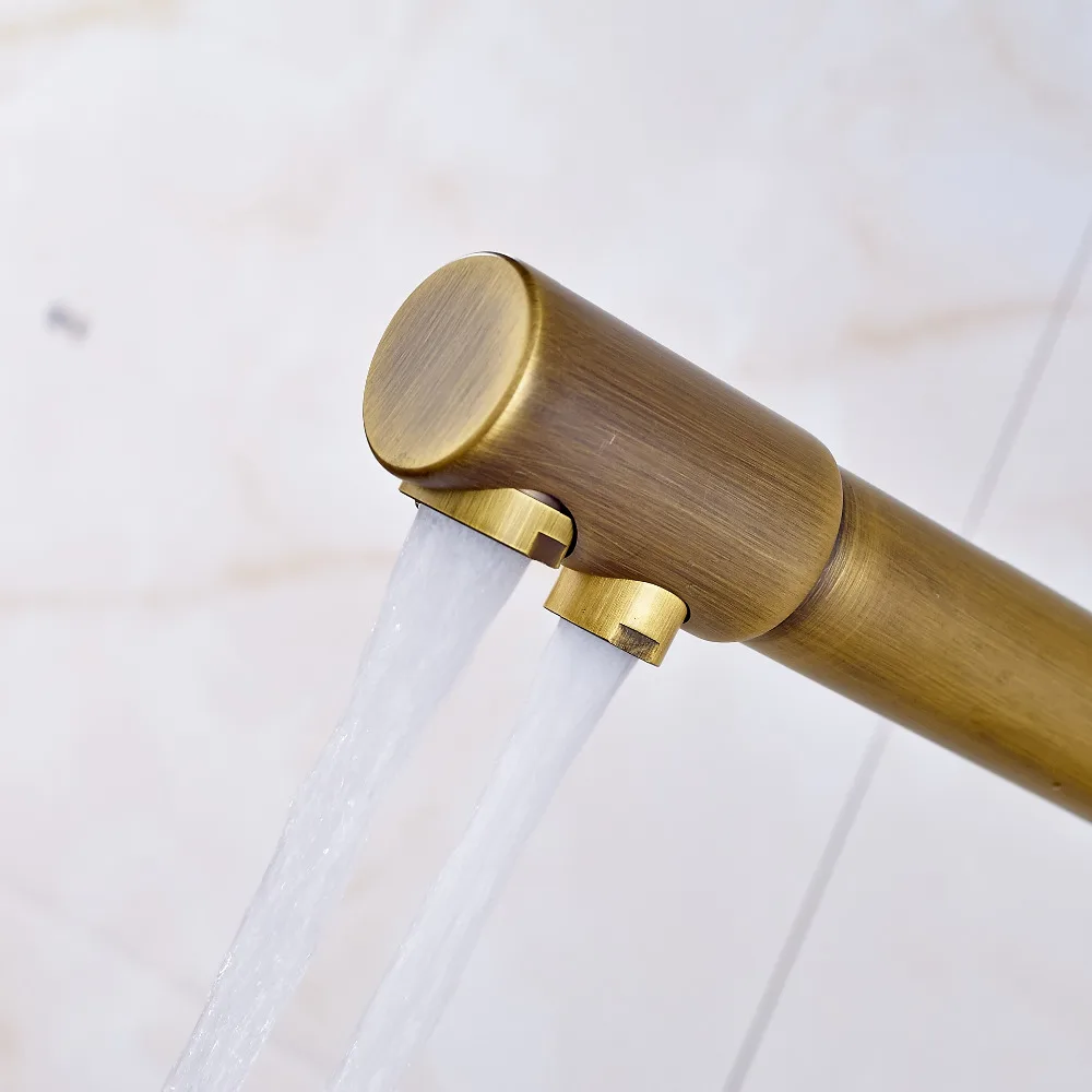 Смеситель кухонный из твердой латуни с двумя выемками|brass kitchen|mixer tapbrass kitchen faucet |