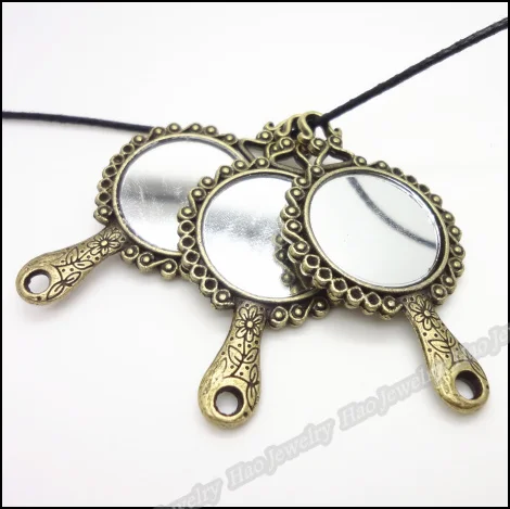 10 шт. винтажные зеркальные шармы рамка кулон античная бронза подходят браслеты
