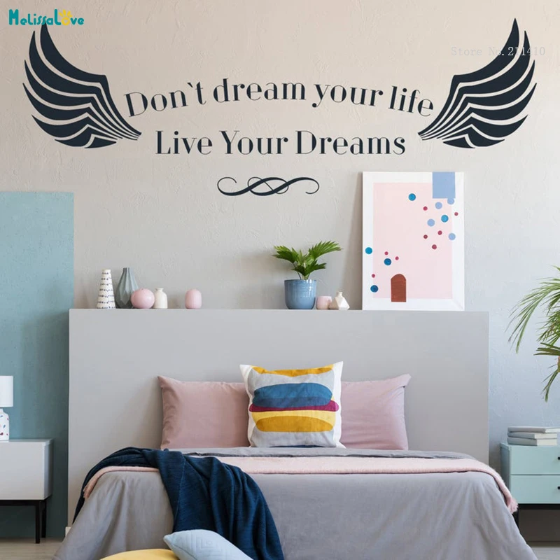 Настенная Наклейка Цитата живи своей мечтой Follow Your Life виниловая вдохновляющая