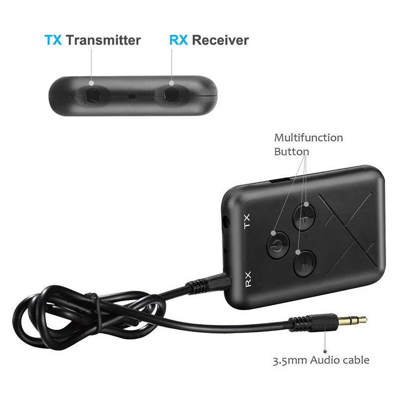 2 в 1 беспроводной Bluetooth аудио передатчик и приемник USB Bluetooth 4,2 Aux 3,5 мм аудио адаптер для ТВ автомобиля аудио звук мобильного
