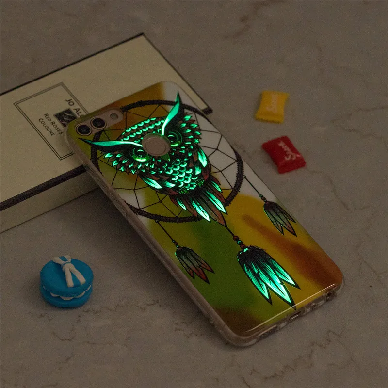 Huawei P Smart чехол Световой Мягкие ТПУ Силиконовые Телефон задняя крышка Защитный