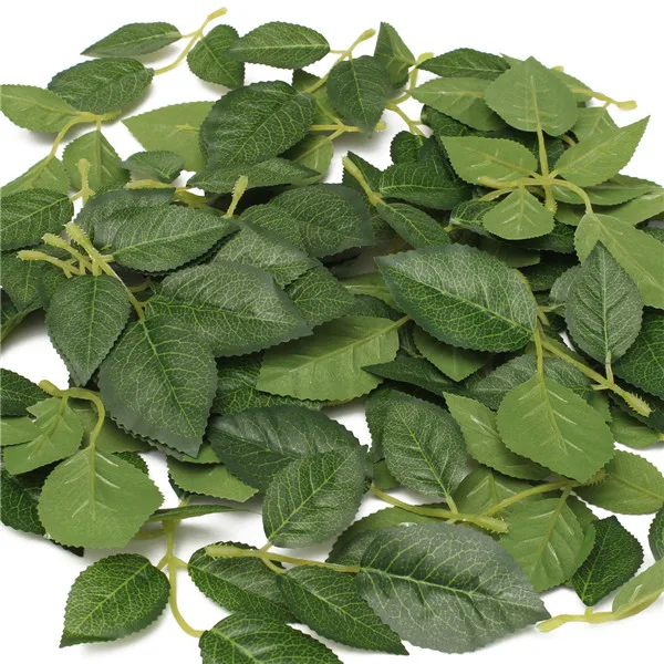 Искусственные шелковые листья розы зеленые для ручной работы сделай сам