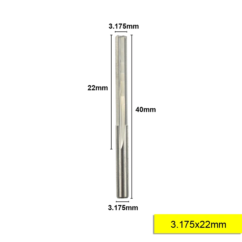 10pcs 3.175x22mm XCAN 10 шт 3,175 хвостовик 2 Флейта прямой слот карбид фреза 12-32 мм для дерева МДФ пластик фрезерование гравировка - Длина режущей кромки: 10pcs 3.175x22mm