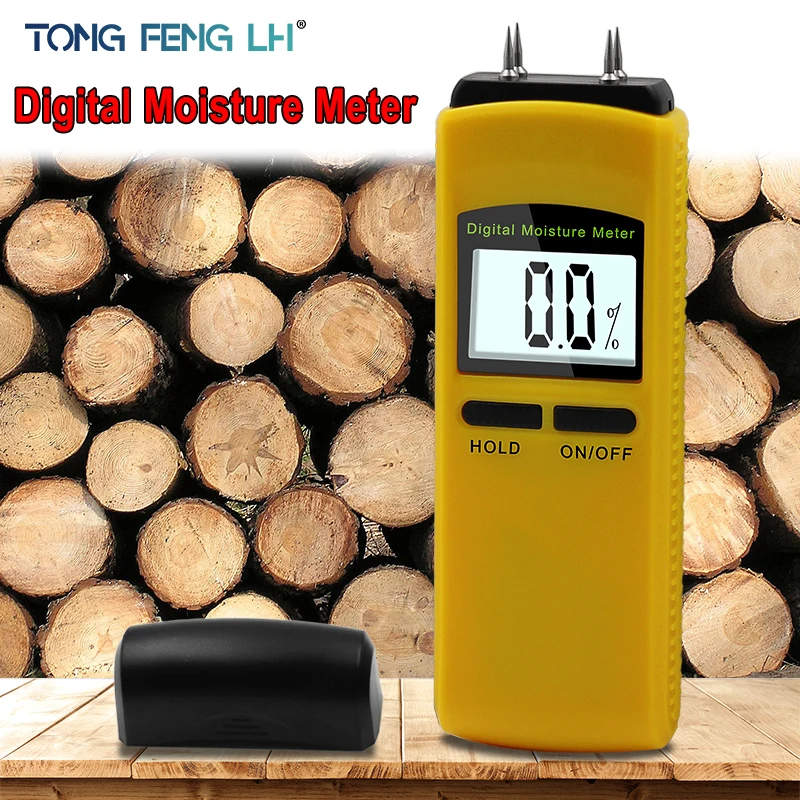 

Digital Induction Wood Moisture Meter 0~50% Tree Timber Moisture Content Tester 0-50C Wood Thermometer Hygrometer LCD Backlight