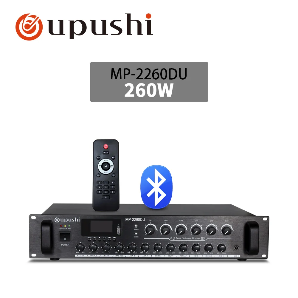 260w Oupushi новейший PA большой усилитель мощности 180 Вт-660 Вт с 6 зонами отдельный контроль аудио усилители миксер - Цвет: 260w