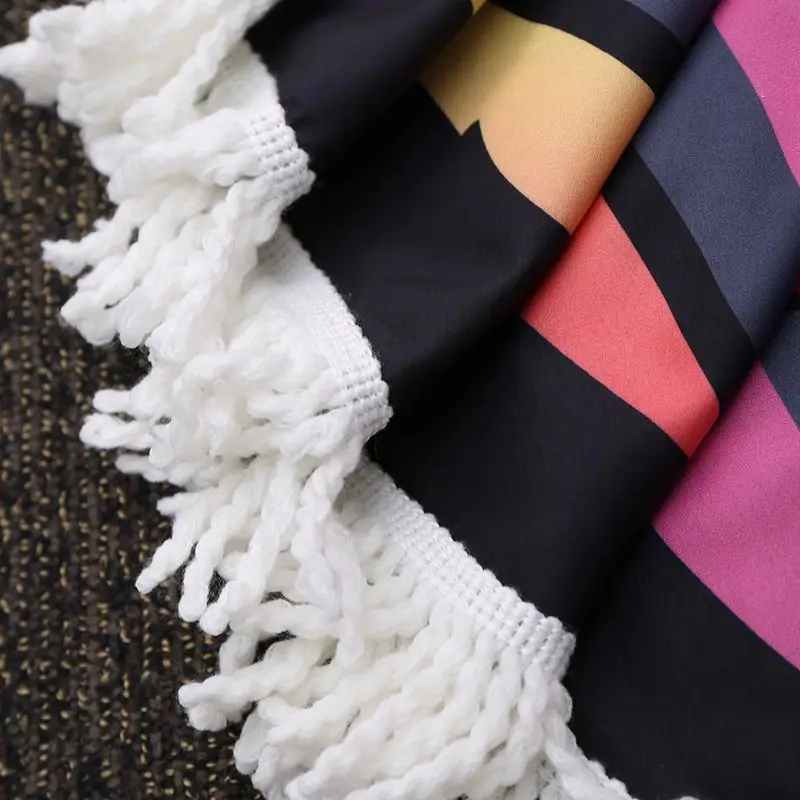 Летнее круглое пляжное 3d полотенце uпятница в форме пончика черные женские