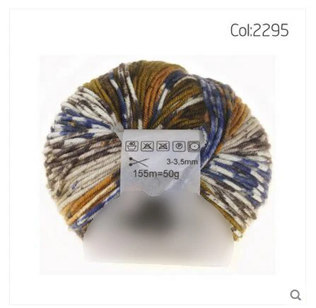 picture color 1 шар* 50 г мериносовая шерсть разноцветный толстый трикотаж ручной работы сверхтонкая пряжа для вязания и 155 м вязание крючком шарф шляпа DIY ZL4 - Цвет: picture color