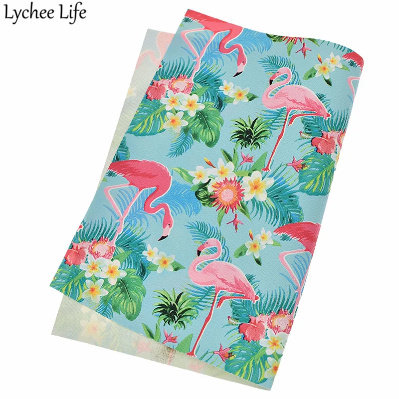 Lychee Life A4 Фламинго кожа ткань красочные ПВХ ткань DIY для пошива домашней одежды ткань аксессуары