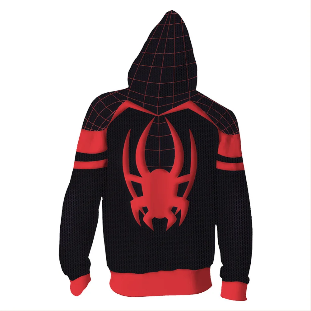 Свитшот для косплея Ultimate Spider толстовки толстовка на молнии с 3D принтом капюшоном