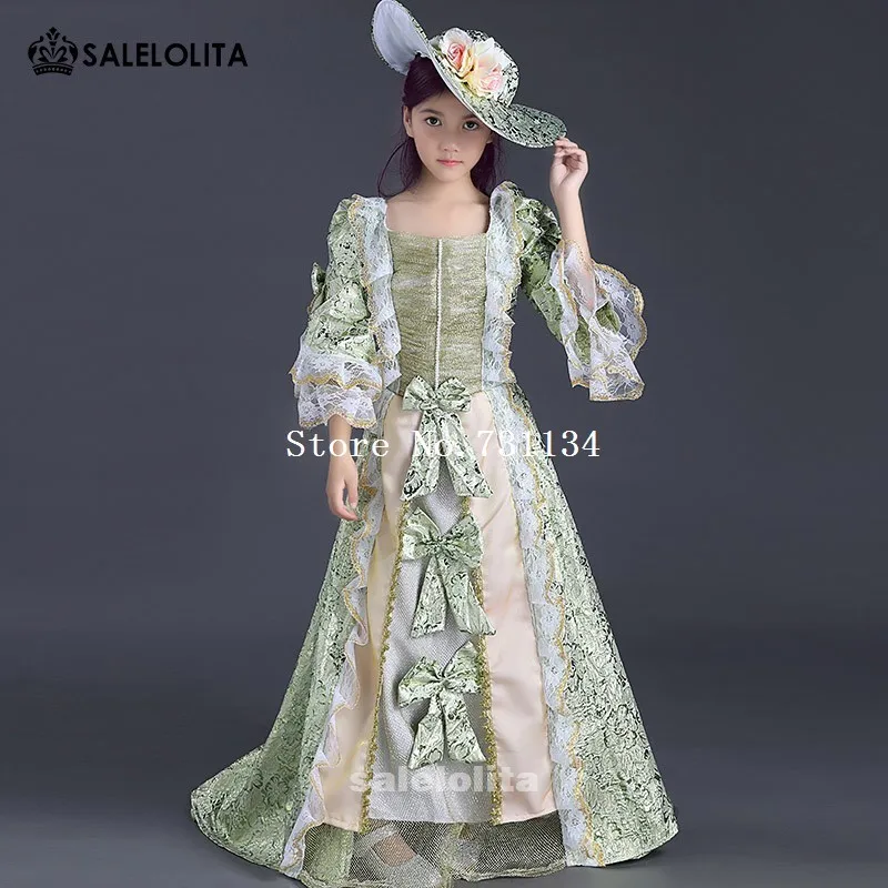 Фото 2019 best seller Children green printed lace Victorian Renaissance Dresses Medieval Reenactment Theater Clothing for girl Женская 2019 best seller Children green printed lace Victorian Renaissance Dresses Medieval Reenactment Theater Clothing for girl Женская