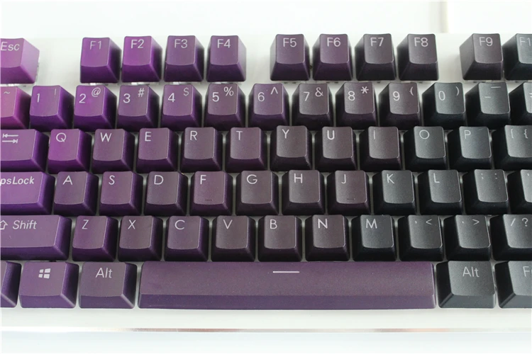 Толстая клавиатура PBT с фиолетовым градиентом 104 клавиши двойная подсветка OEM