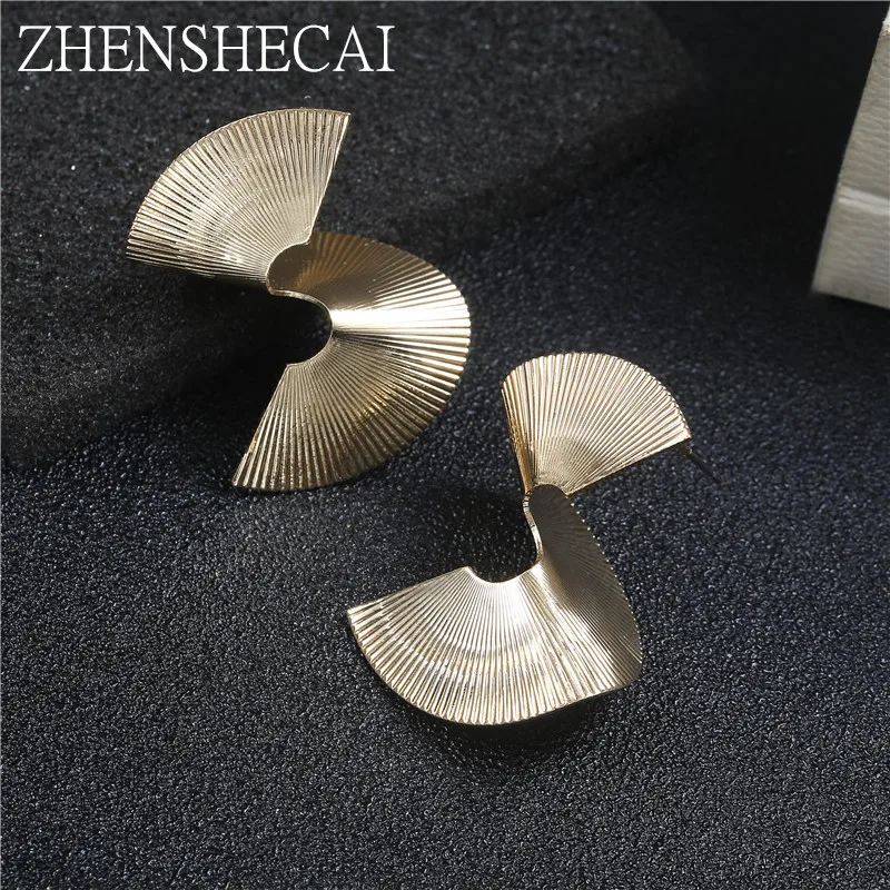 Женские серьги пусеты Irrgualar модные геометрические золотого цвета