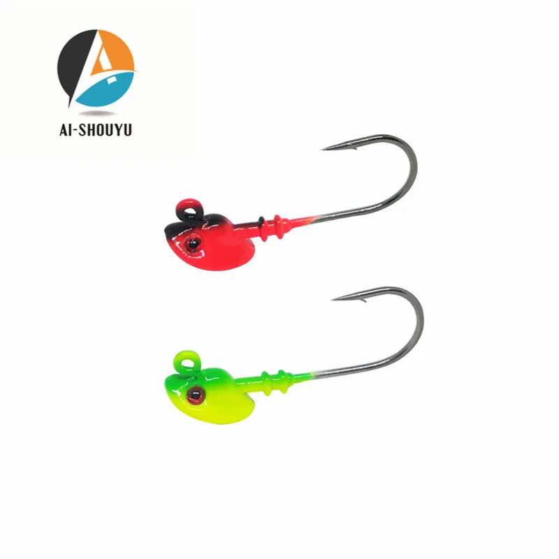AI SHOUYU 5 шт./лот Fishinghooks 7g/10g/14g/21 г крючок Jig Head Многоцветный рыболовные снасти