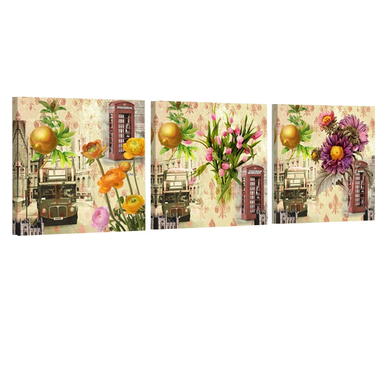 Нью Йорк ретро уличный пейзаж гостиная настенная живопись современный домашний