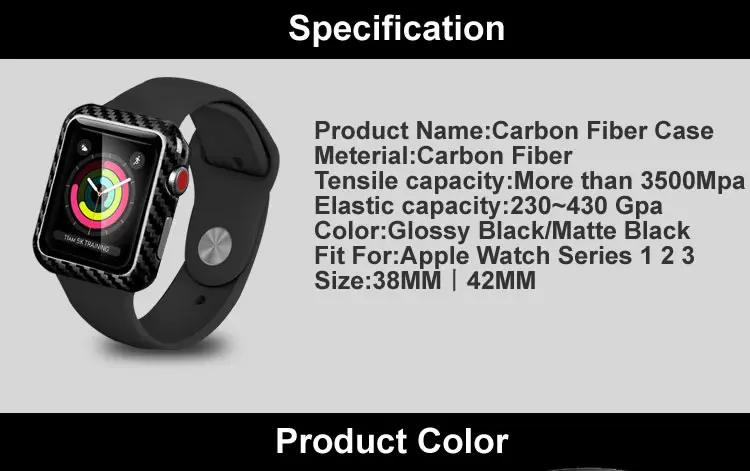 Для Apple Watch чехол из углеродного волокна серии 4 3 44 мм 42 мм 38 мм Роскошный ультра тонкий подлинный чехол из углеродного волокна для iWatch