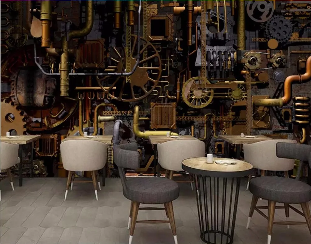 Custom photo 3d room wallpaper Engine engine gear industrial wind background Home decor wall murals for walls 3 d | Обустройство дома