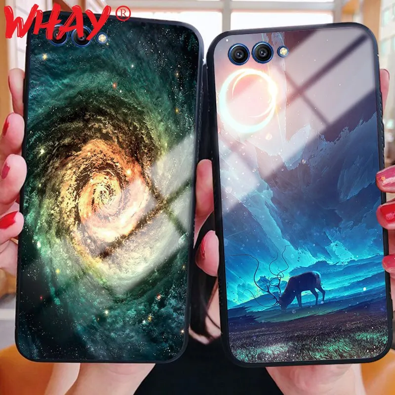Glass Case For Huawei Nova 3 2i Coque Luxury Pattern P20 Pro Mate 10 Honor 9 Lite Play 7A Y6 2018 P Smart |