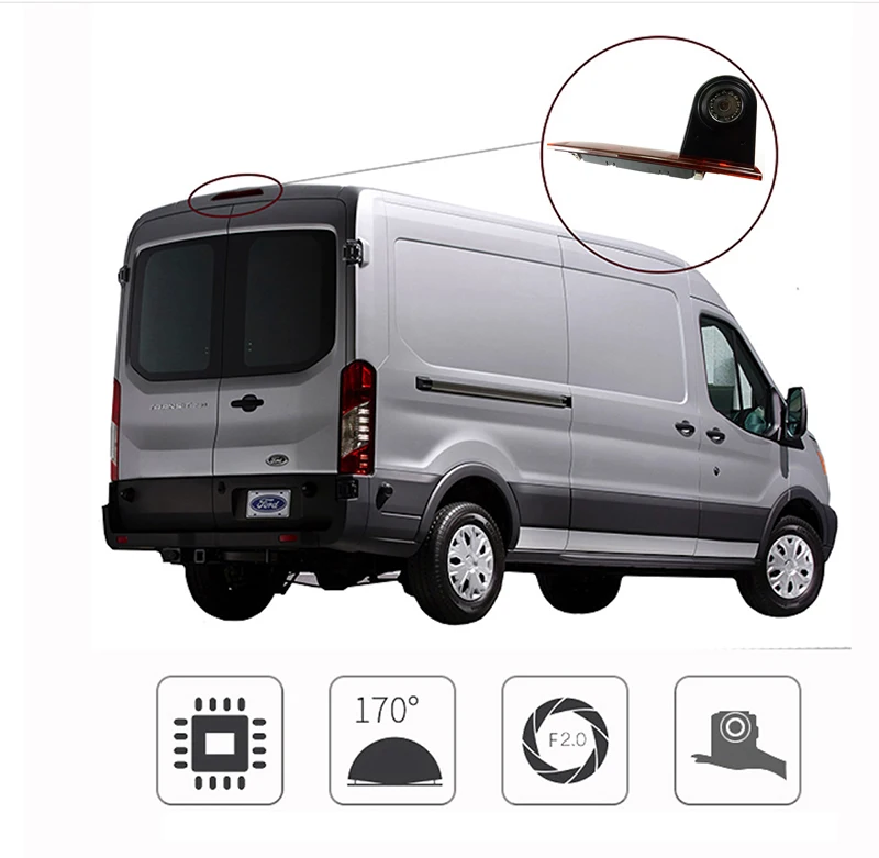 ИК-тормозной светильник заднего вида для FORD Transit заказной тормозной светильник~ модель с 6 шт. ИК светодиодный светильник и автомобильный монитор