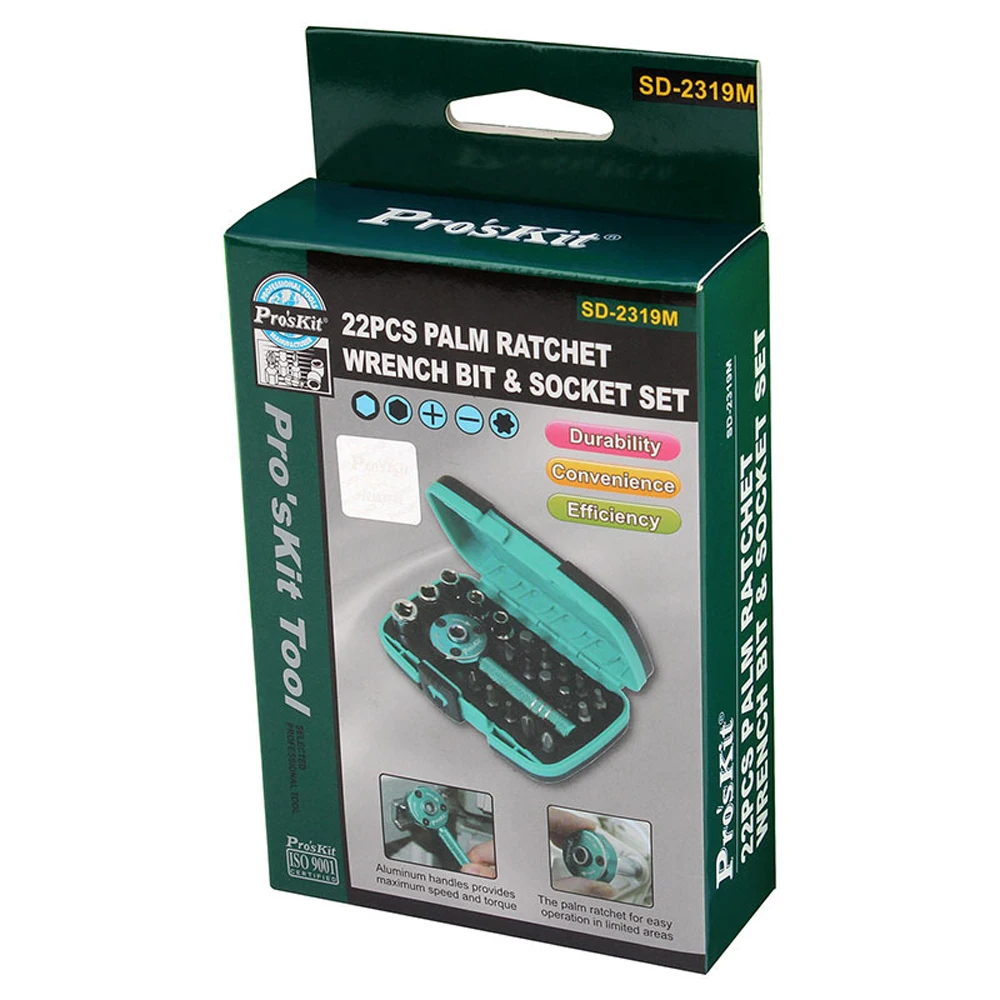 Pro'sKit SD-2319M Набор отверток многофункциональный ладони, ключ установлен бит 1/" автомобильный набор ключей