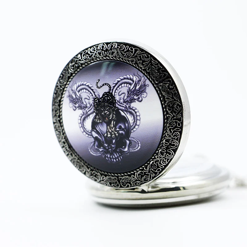 Модные карманные часы с цепочкой в виде драконов тигра черепа для подарка на