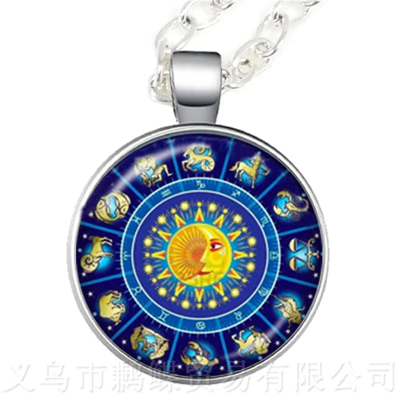 Хороший бренд A ++ цепочка для свитера новинка двенадцать созвездий стеклянное