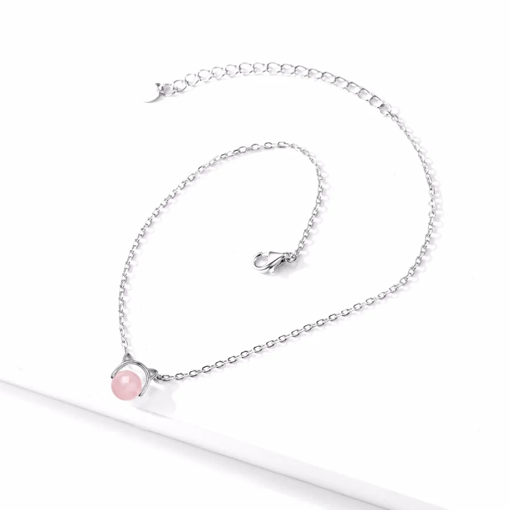 SILVERCUTE розовый кристалл лодыжки браслет для женщин 925 пробы серебряные летние