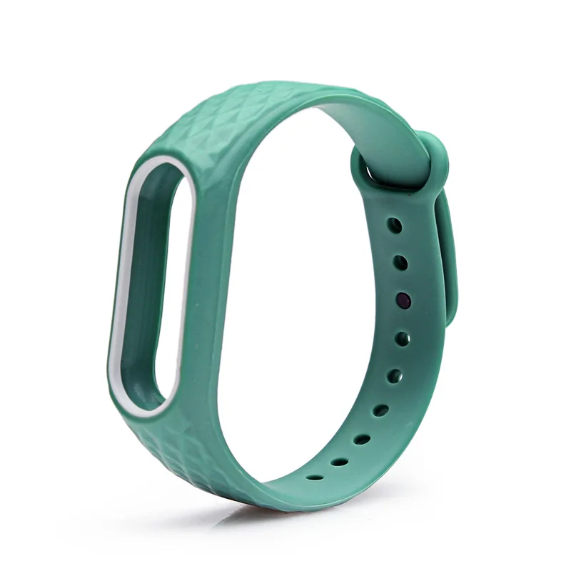 Green with white BOORUI цветной бриллиантовый браслет mi band 2, двойной цветной сменный ремешок для часов для Xiaomi mi band 2, оригинальные браслеты mi band 2 - Цвет: Green with white
