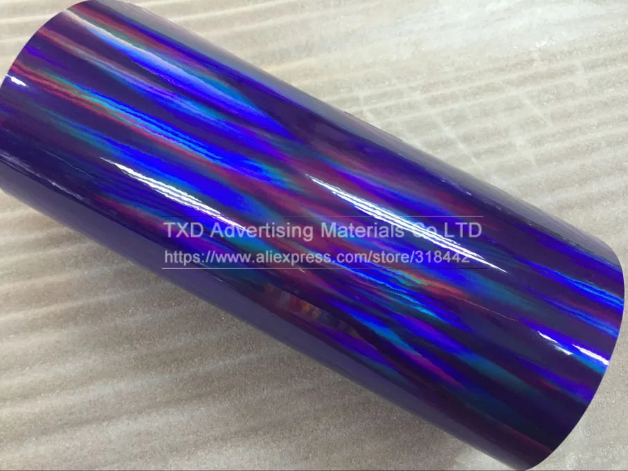 Голографическая виниловая пленка Радужная фиолетовая 3 слоя 20 х49 см/партия|film