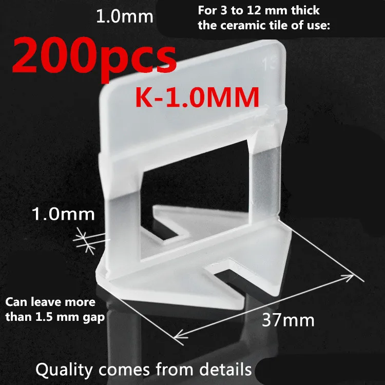 

200pcs clips, Plastic Tile Leveling System Clip Tile Spacer Accessories Floor Leveler levelling system tile leveling system