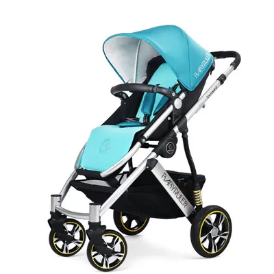 Babyruler/детская коляска 3 в 1 с высоким пейзажем, алюминиевая Роскошная складная детская коляска для новорожденных, kinderwgen bebek arabasi - Цвет: Синий
