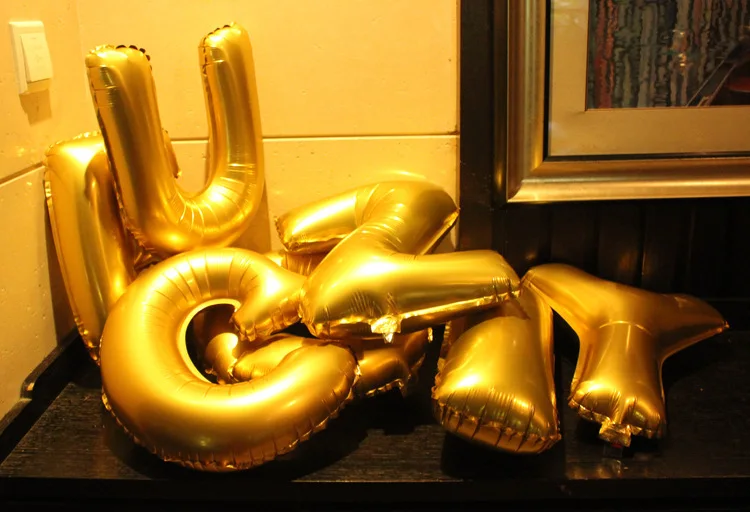 13 шт./компл. 16 дюймов золотые с днем рождения письмо в форме сердца воздушные шары