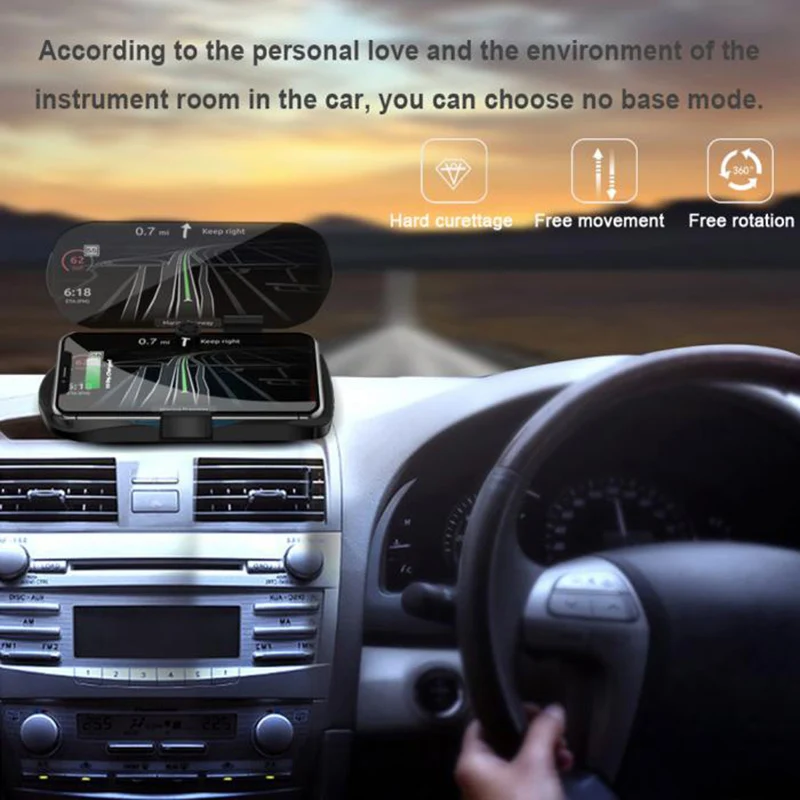 SeenDa Qi Беспроводное зарядное устройство для автомобиля HUD держатель дисплей навигация gps Быстрая зарядка для iPhone XR XS Max держатель стенд