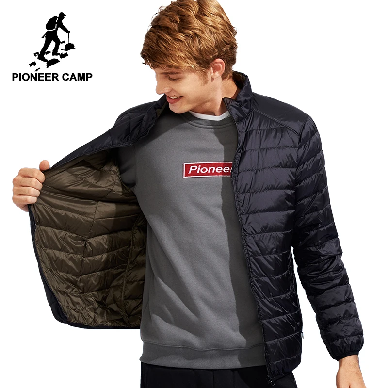 Мужской Двусторонний пуховик Pioneer Camp сверхтонкий белый на утином пуху два цвета