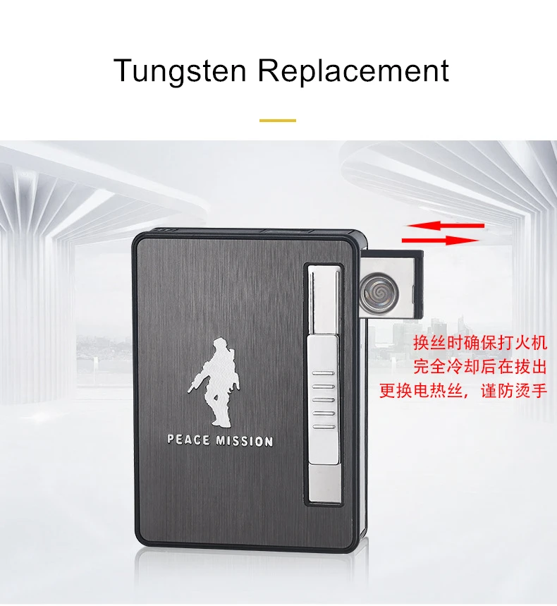 Водонепроницаемый чехол для электронных сигарет USB с прикуривателем, 10 шт., держатель для сигарет, usb-зарядка, зажигалка, гаджеты для мужчин, подарок