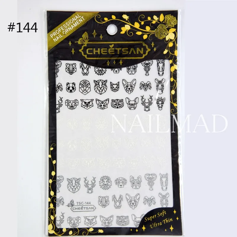 Pattern 144 1 лист NailMAD оригами животные стикеры 3D на ногти Nail Art складные Львы наклейки для ногтей Flexagon клейкие наклейки - Цвет: Pattern 144