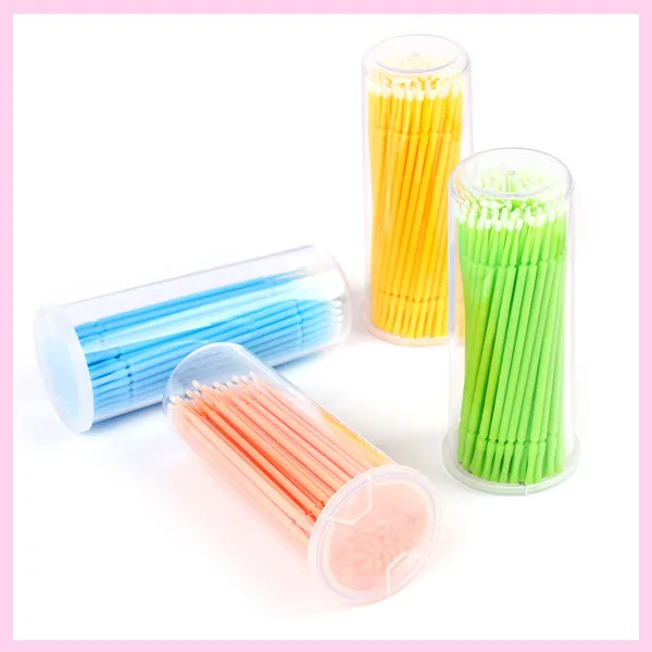 

2 Packs Free Shipping High Quality Disposable Swab Micro Brush Eyelashes Extension Individual Lash Glue Removing Makeup Tools