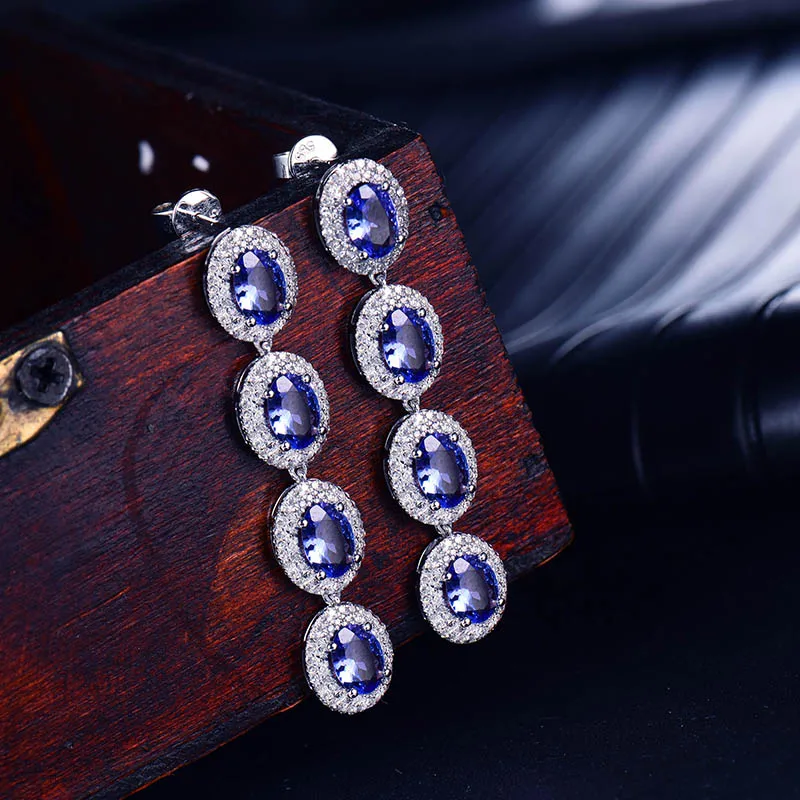 LOVERJEWELRY Винтаж Овальный 5x7 мм одноцветное 14kt белого золота с бриллиантами серьги
