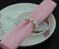 20pcslot free shipping white pearls metal napkin rings wedding party accessories