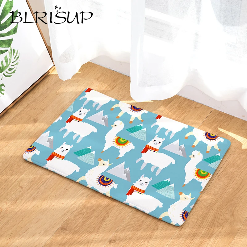 BLRISUP Альпака лама Коврик для пола Противоскользящий кухонный коврик входной