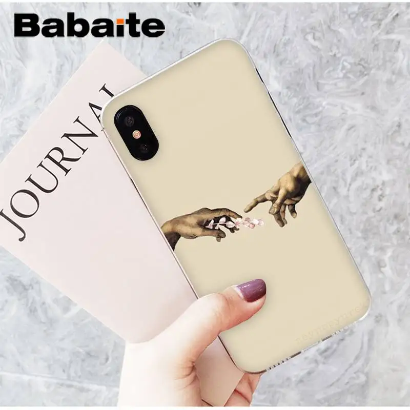 Babaite Art Fresco Michelangelo создание Адама чехол для телефона для iPhone X XS 6 6S 7 7plus 8 8Plus 5 5S XR 10 11 11pro 11promax