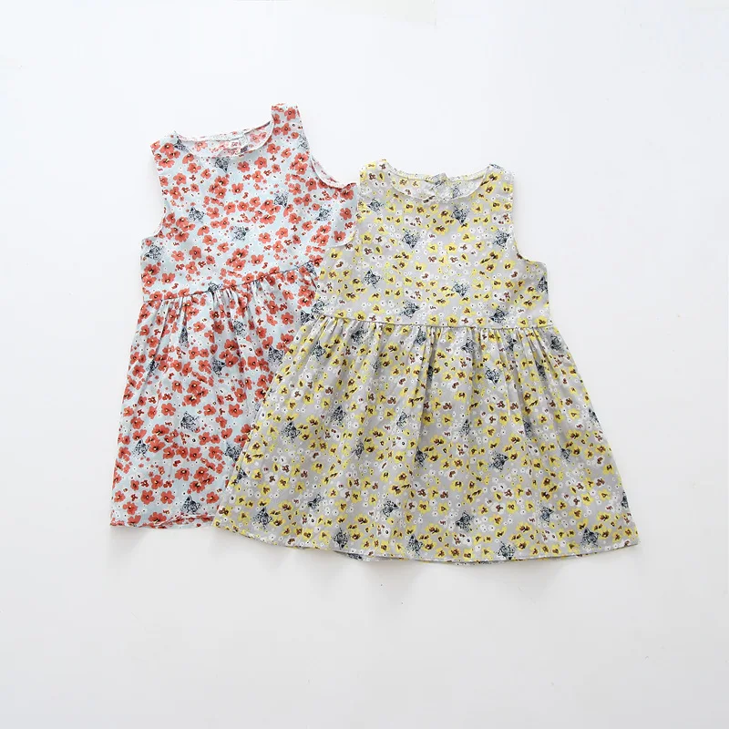 Детская одежда корейское платье без рукавов принцессы с изображением кошки и