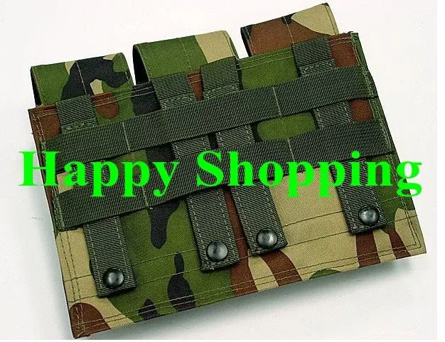 

4pcs airsoft molle triple magazine pouch bag Woodland Camo