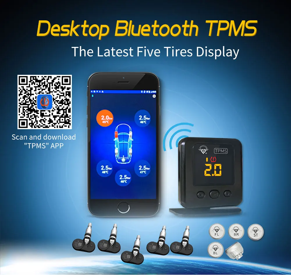 Новейший дизайн JINGZUAN TPMS автомобильный диагностический инструмент светодиодный TMPS система контроля давления в шинах 4 или 5 датчиков разъем obd