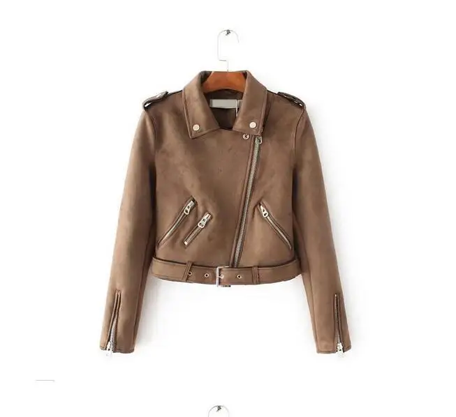 2018 Весенняя мода имитация оленьей шкуры короткая куртка Осень зима нагрудные