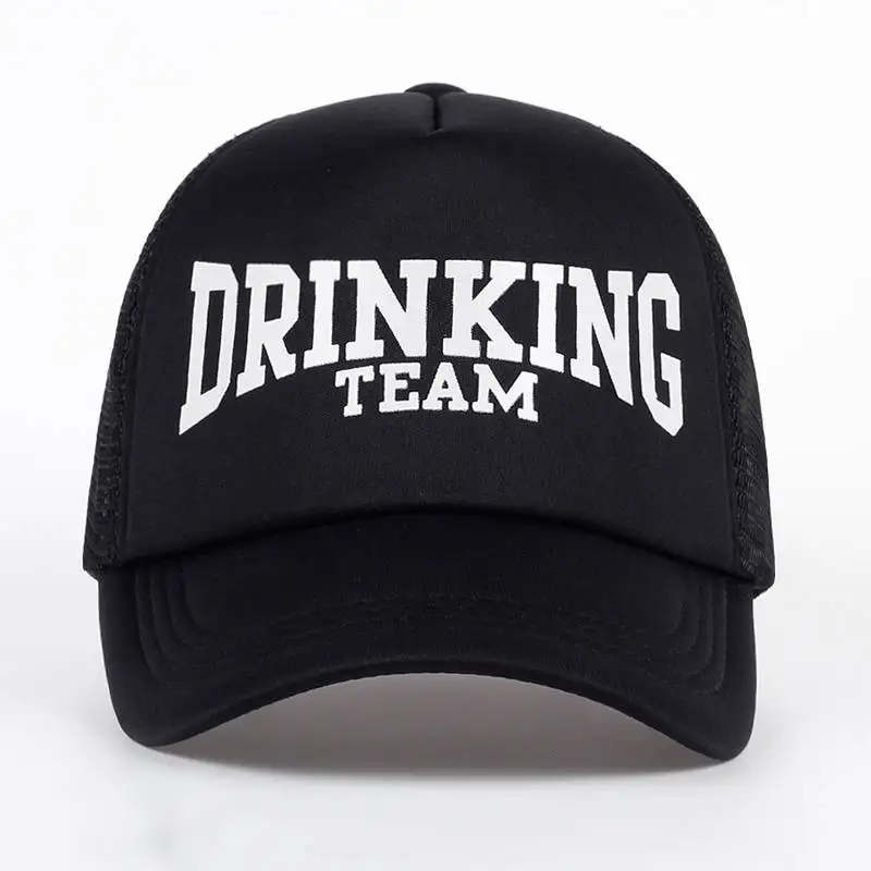 Невесты drinking Team принт Бейсбол шапки стиль Шапки Для женщин свадебные Preparewear белого и черного цвета бакалавра вечерние летние Шапки - Цвет: DRINKING