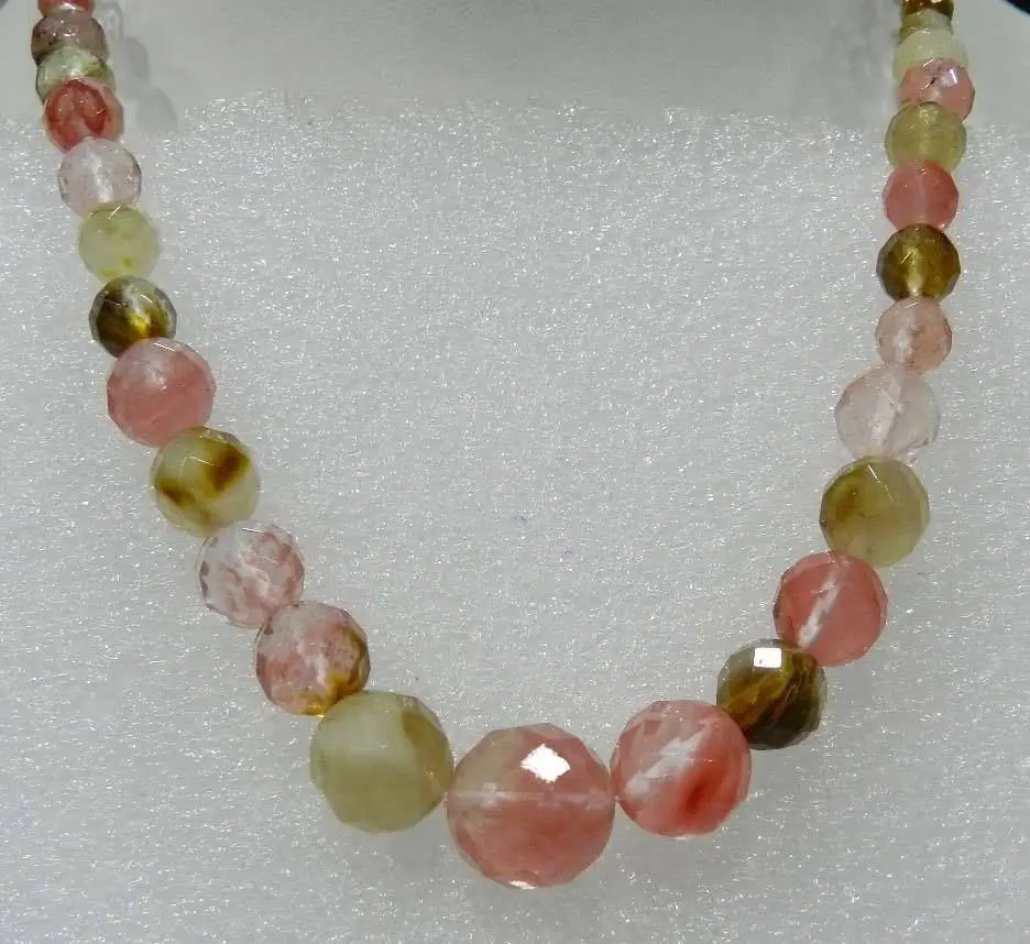 6 14 мм граненый арбуз турмалин s круглые бусы ожерелье 18 &quot5 27|bead necklace set|necklace