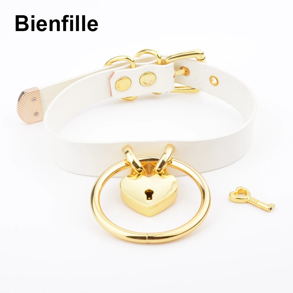 Панк готический ручной работы 100% натуральная кожа чокер 60 мм Круглый Золотой